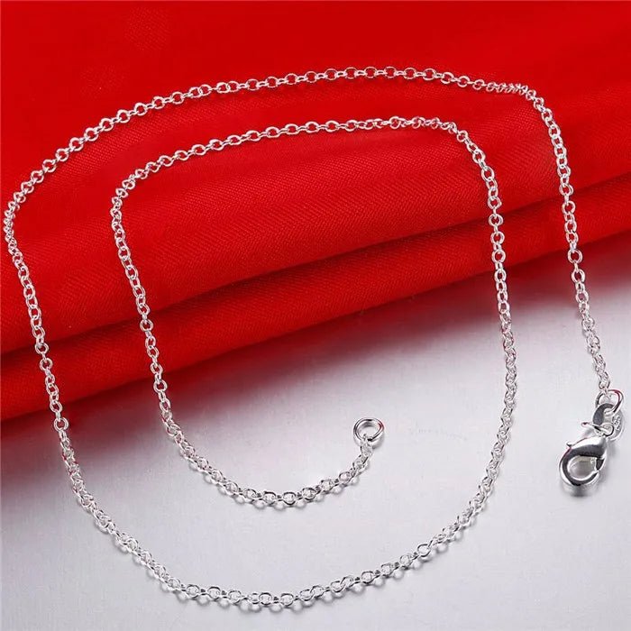5pcs/lot 925 Sterling Silver Chain necklace,Fashion Men/Women DIY Jewelry Rolo Chain 1mm Necklace 16 18 20 22 24" - Image 4