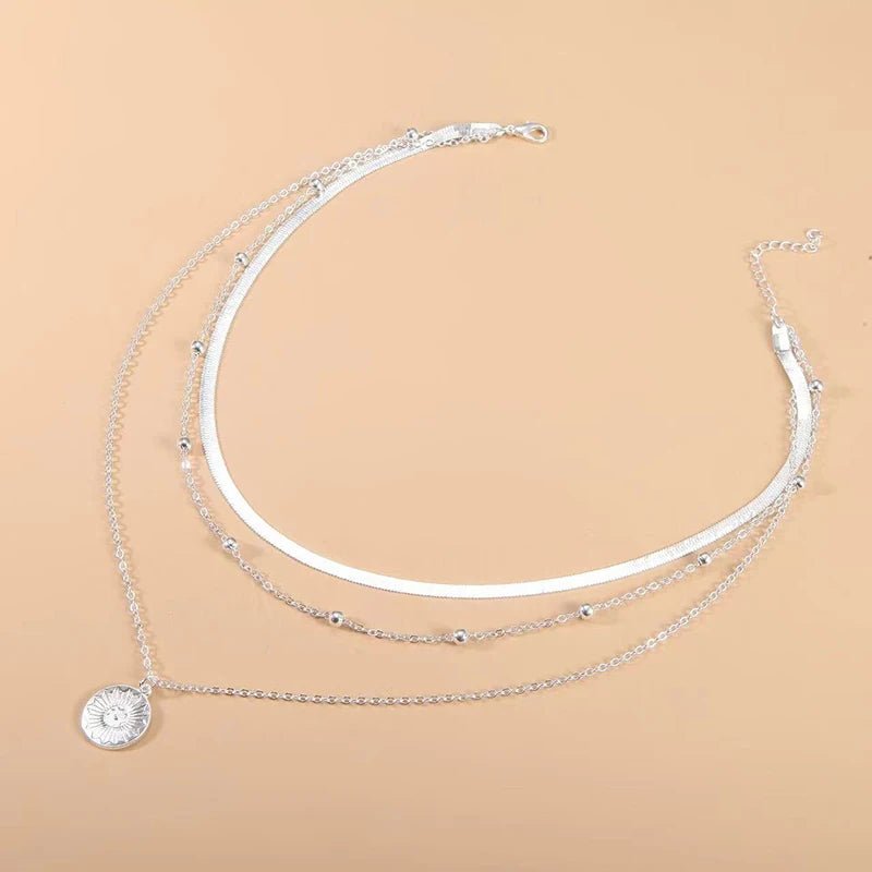 925 Sterling Silver Three-Layer Round Necklace Simple Snake Chain Charm Ball Chain Party Gift For Women's Exquisite Jewelry - Image 6